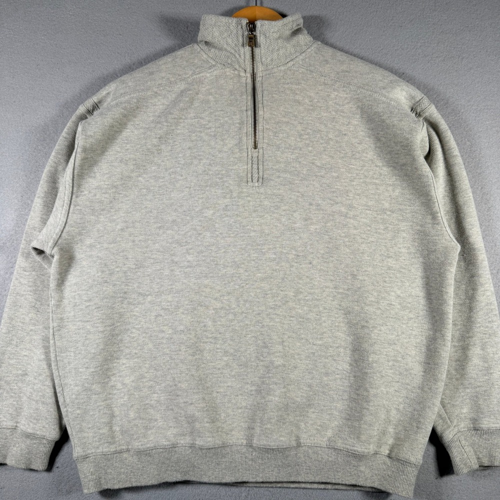 Tommy Bahama Mens Gray 100% Cotton Quarter Zip Pullover Sweater Size M
